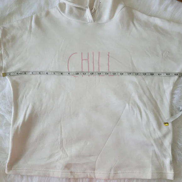 Rae Dunn 2 Piece CHILL Set Hoodie & Jogger Set S Cream/Pink Soft NWT - Picture 8 of 16